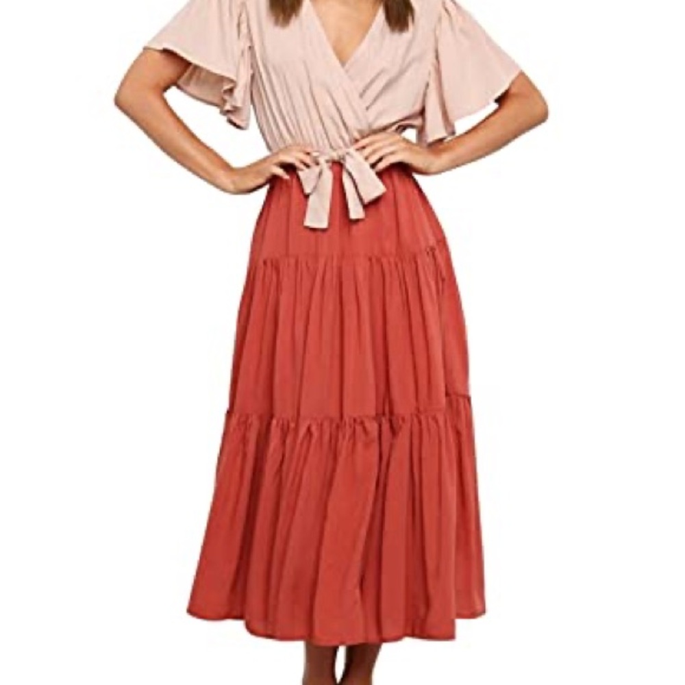 Petal & Pup Terracotta Midi Skirt